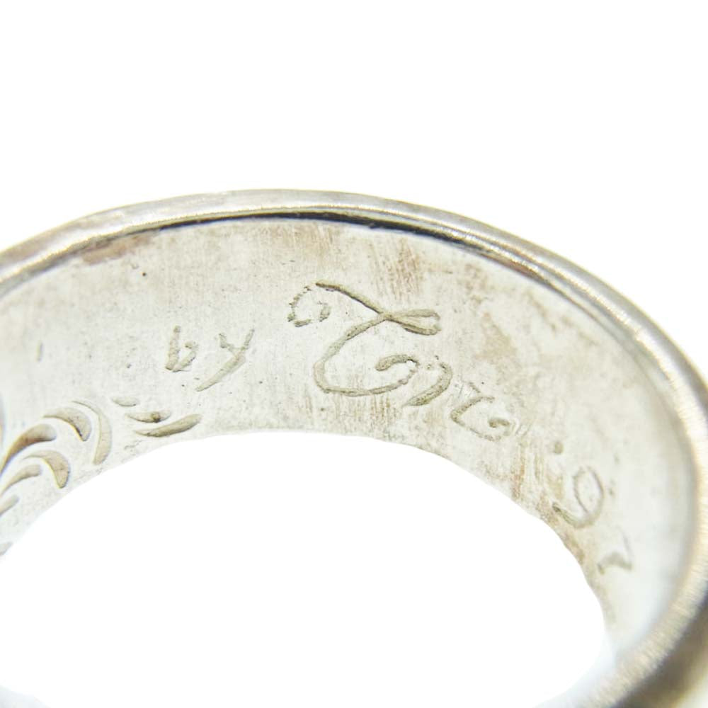 スタジオ T&Y 金メタル付 唐草 リング シルバー系 19号【中古】