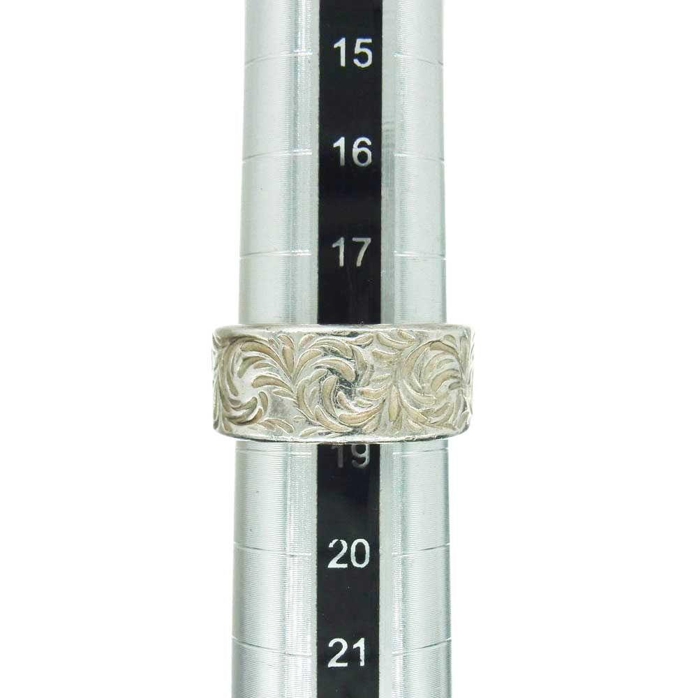 スタジオ T&Y 金メタル付 唐草 リング シルバー系 19号【中古】