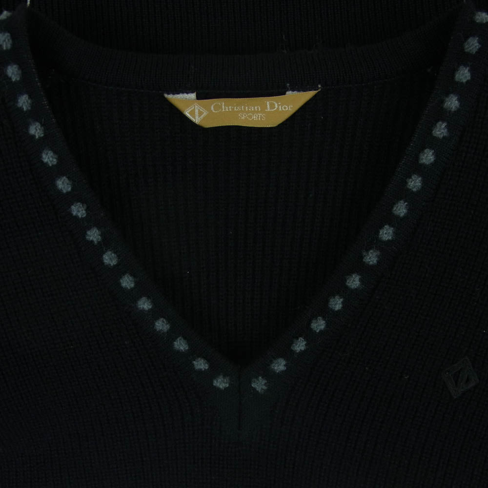 Christian Dior クリスチャンディオール 06E1910 SPORTS ウール Vネック ニット セーター ブラック系【中古】