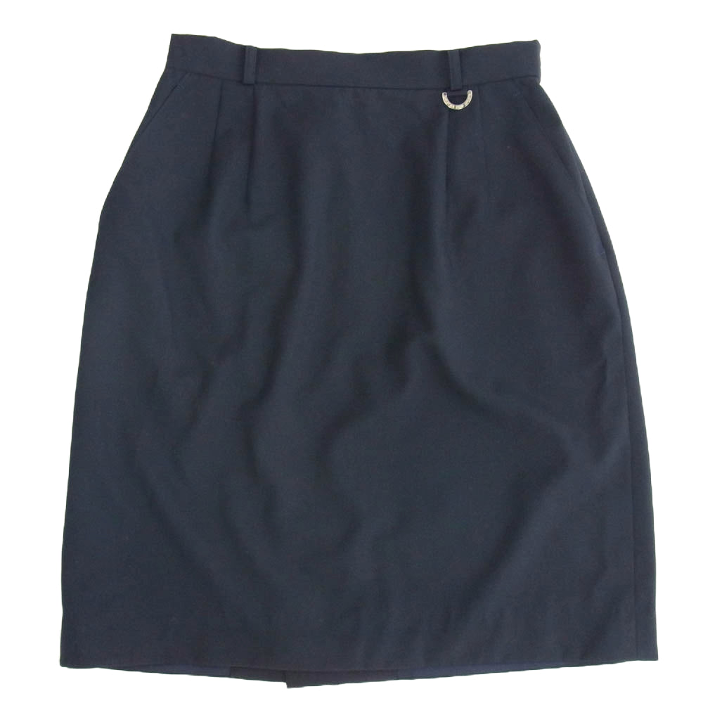 Christian Dior クリスチャンディオール Z0A0102 SPORTS 金ボタン ウール テーラード ジャケット スカート セットアップ ダークネイビー系 L 上下：Lサイズ【中古】