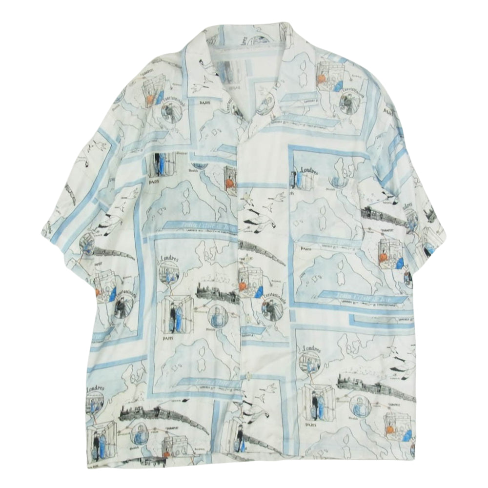 PORTER CLASSIC ポータークラシック ALOHA SH TRAIN オリエントキュウコウ 半袖 レーヨン アロハシャツ ホワイト系 M【中古】