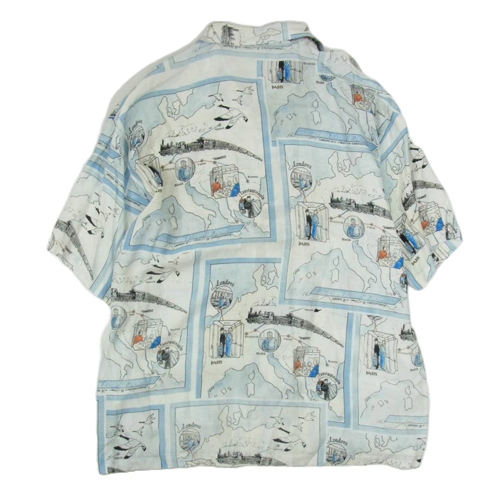 PORTER CLASSIC ポータークラシック ALOHA SH TRAIN オリエントキュウコウ 半袖 レーヨン アロハシャツ ホワイト系 M【中古】