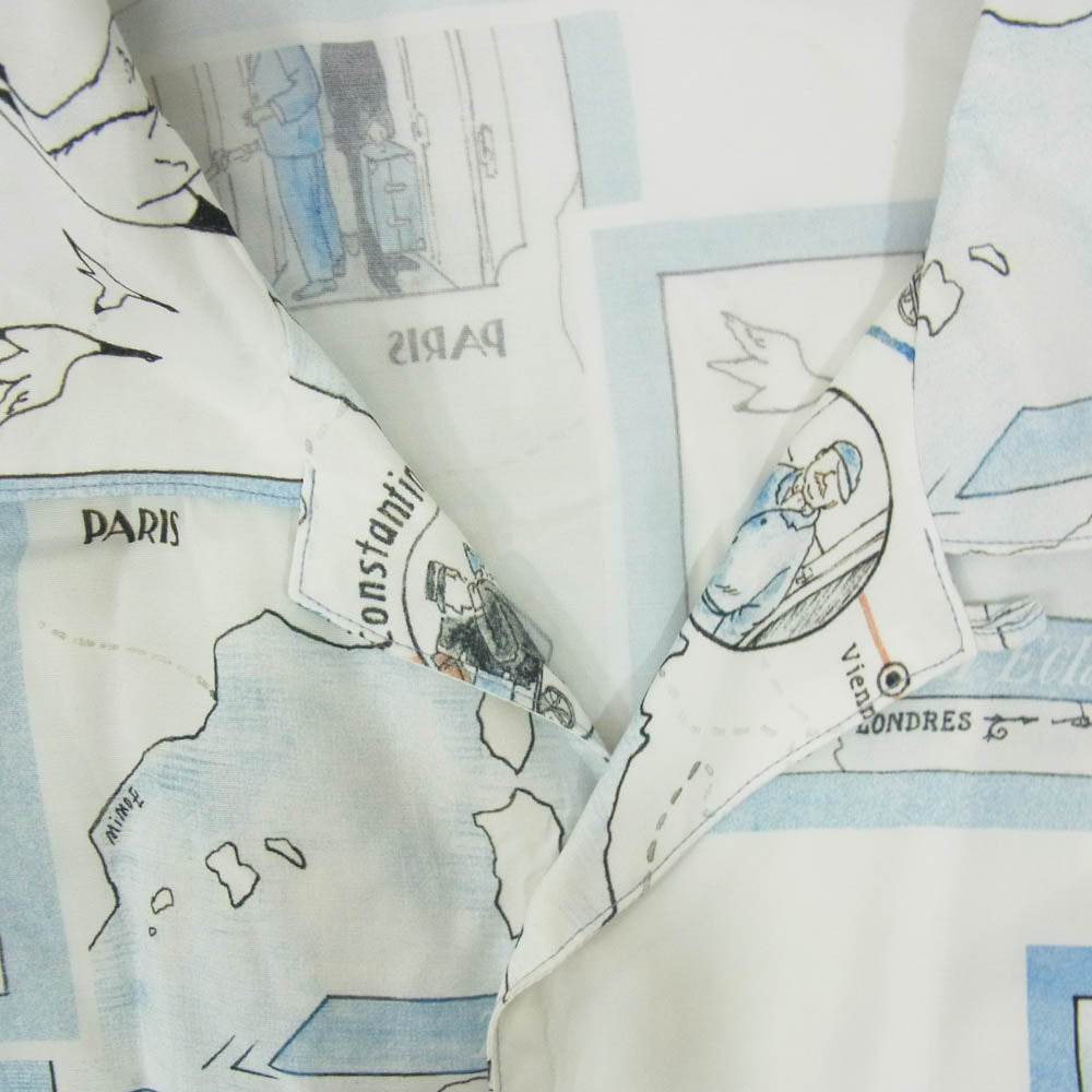 PORTER CLASSIC ポータークラシック ALOHA SH TRAIN オリエントキュウコウ 半袖 レーヨン アロハシャツ ホワイト系 M【中古】