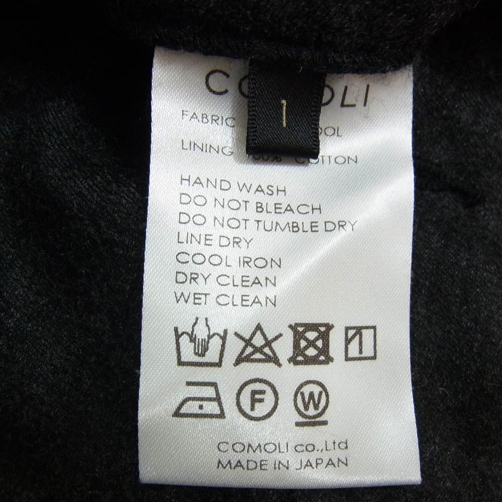 COMOLI コモリ 21AW U03-03002 ウールシルク ドローストリングパンツ グレー系 1【中古】