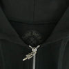 CHROME HEARTS クロムハーツ（原本無） 購入レシート付属 SWTSHRT HD ZIP アームロゴ ダガージップ ジップアップ フーディ パーカー ブラック系 XL【美品】【中古】