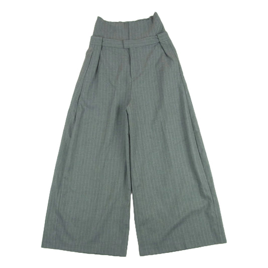 MAISON SPECIAL メゾンスペシャル 21232465204 Low Waist Layered Stripe Wide Pants ローウエスト レイヤード ストライプ ワイド パンツ グレー系 38【中古】