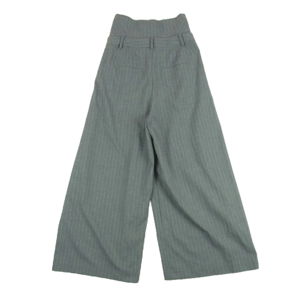 MAISON SPECIAL メゾンスペシャル 21232465204 Low Waist Layered Stripe Wide Pants ローウエスト レイヤード ストライプ ワイド パンツ グレー系 38【中古】
