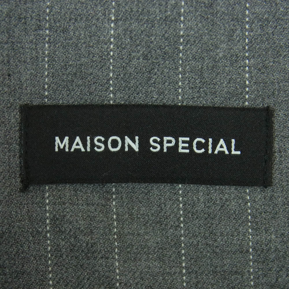 MAISON SPECIAL メゾンスペシャル 21232465204 Low Waist Layered Stripe Wide Pants ローウエスト レイヤード ストライプ ワイド パンツ グレー系 38【中古】