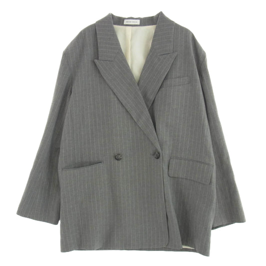 MAISON SPECIAL メゾンスペシャル 21232115201 Over Medium PinstripeI Jacket オーバー ミディアム ストライプ テーラード ジャケット グレー系 free【中古】