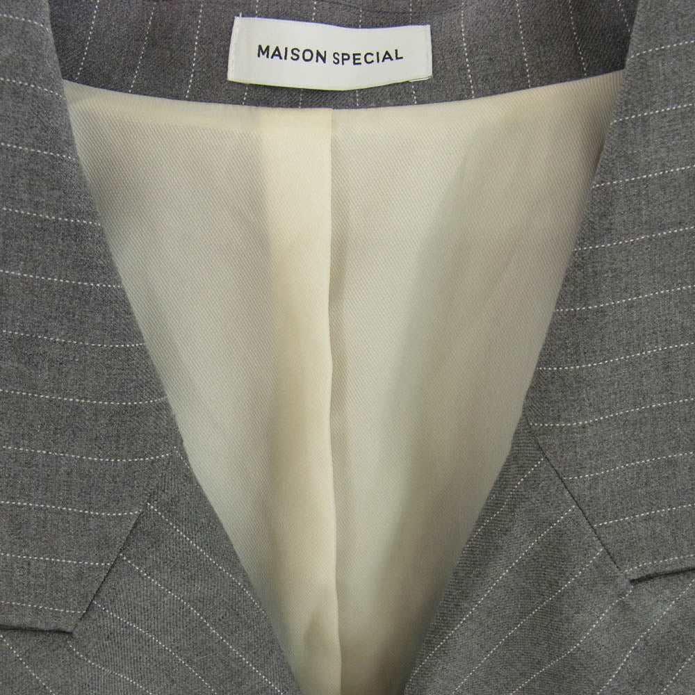 MAISON SPECIAL メゾンスペシャル 21232115201 Over Medium PinstripeI Jacket オーバー ミディアム ストライプ テーラード ジャケット グレー系 free【中古】