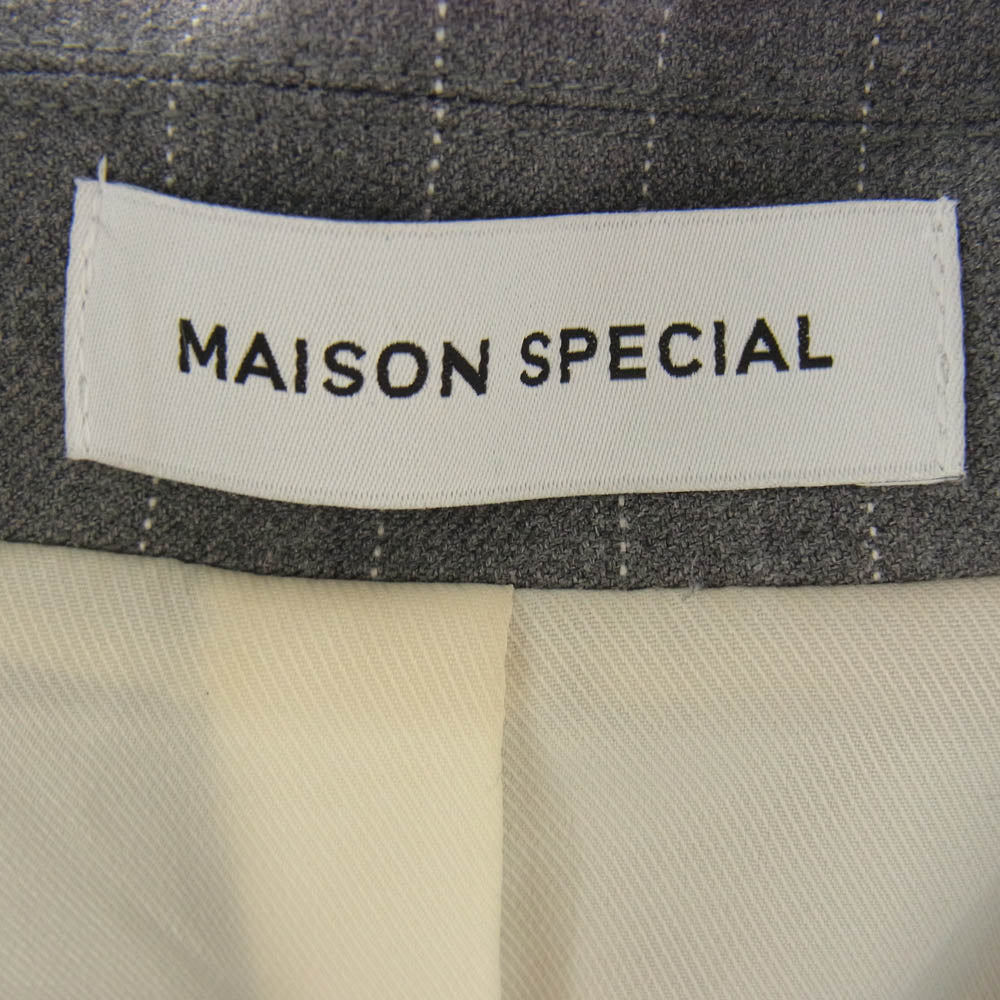 MAISON SPECIAL メゾンスペシャル 21232115201 Over Medium PinstripeI Jacket オーバー ミディアム ストライプ テーラード ジャケット グレー系 free【中古】