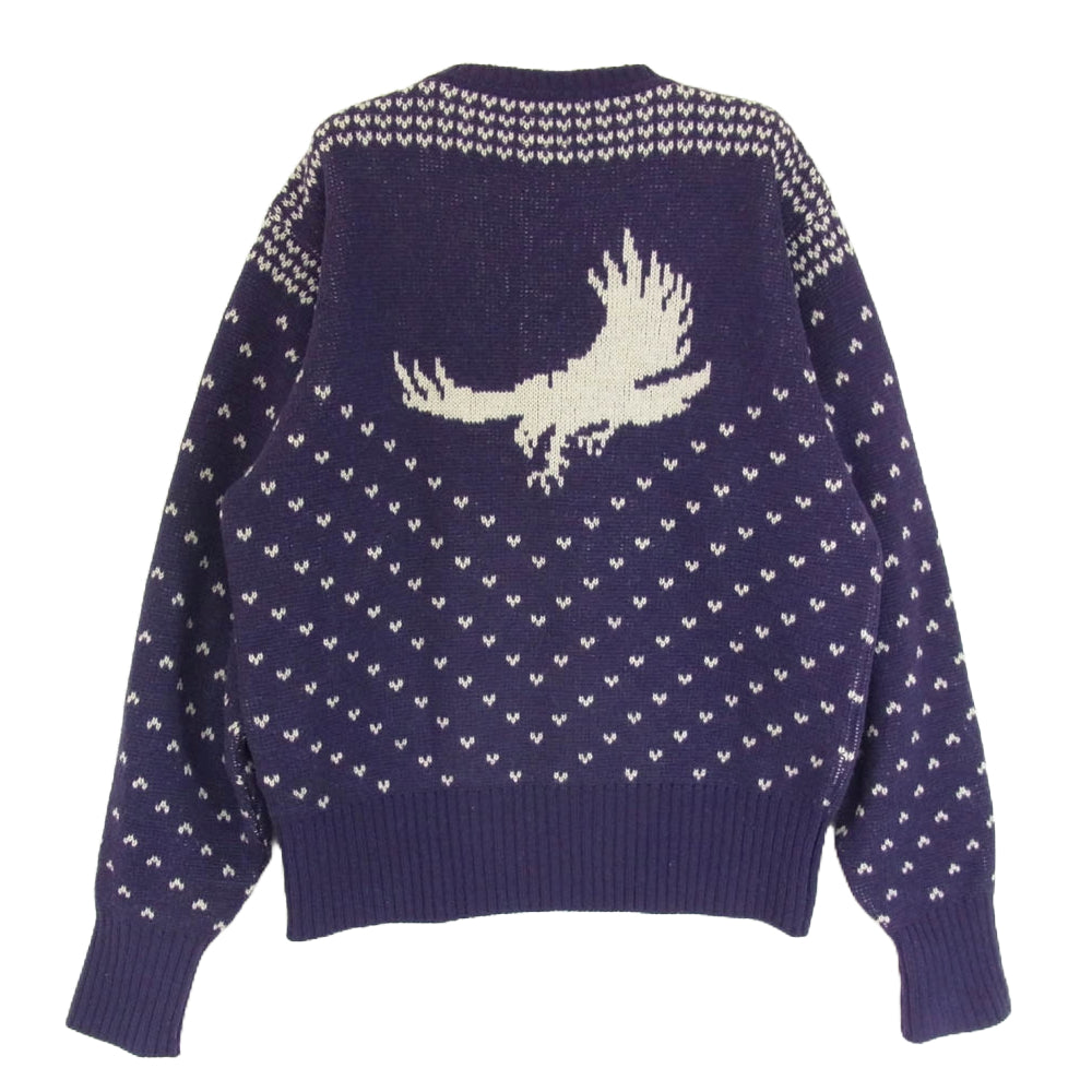 ジーアンドエフコー EAGLE JACQUARD KNIT イーグル ジャガード ニット セーター ネイビー系 38【中古】