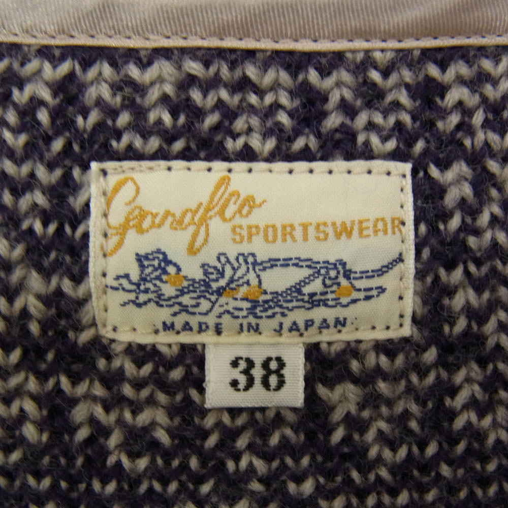 ジーアンドエフコー EAGLE JACQUARD KNIT イーグル ジャガード ニット セーター ネイビー系 38【中古】