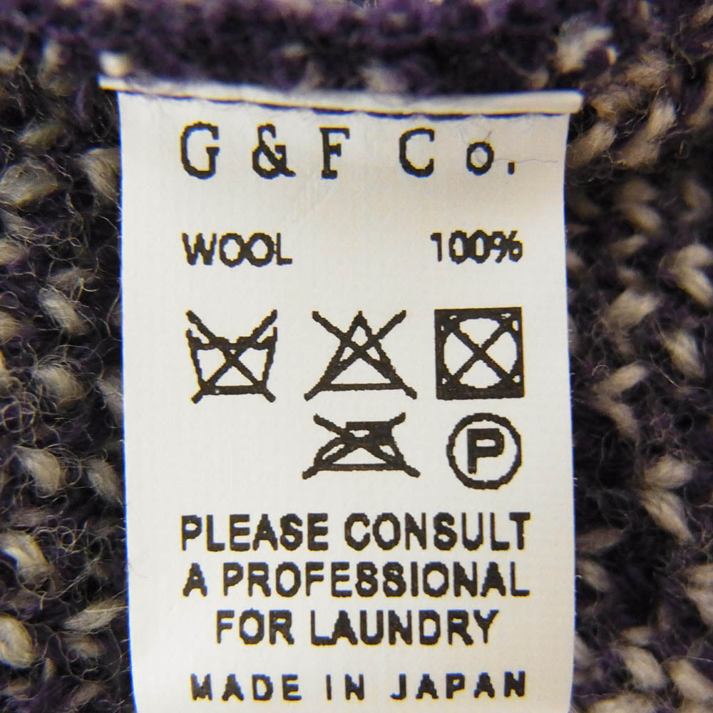 ジーアンドエフコー EAGLE JACQUARD KNIT イーグル ジャガード ニット セーター ネイビー系 38【中古】