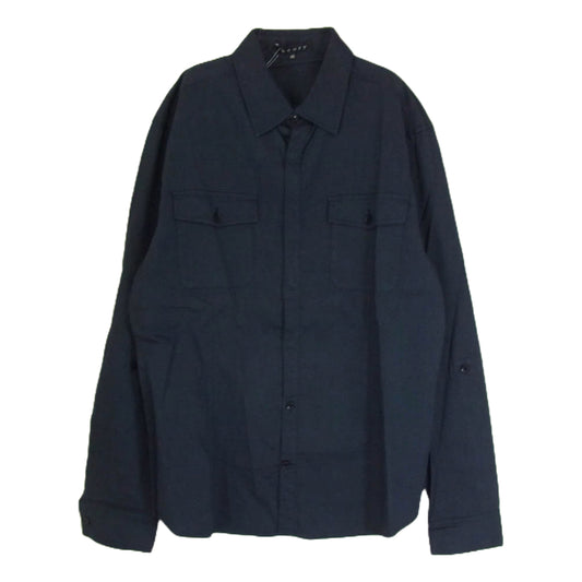 theory セオリー 無地 ロングスリーブ 長袖 シャツ ネイビー系 40【中古】