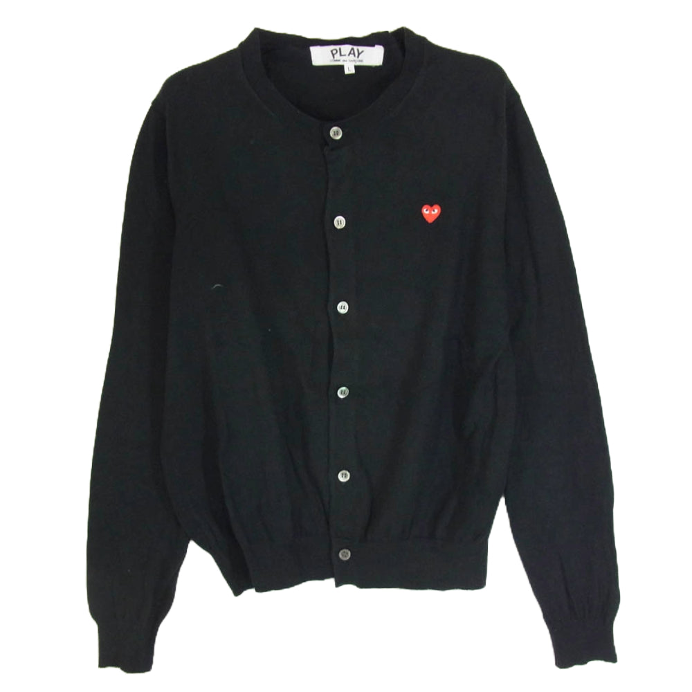 PLAY COMME des GARCONS プレイコムデギャルソン AZ-N053 カーディガン コットン ブラック系 L【中古】