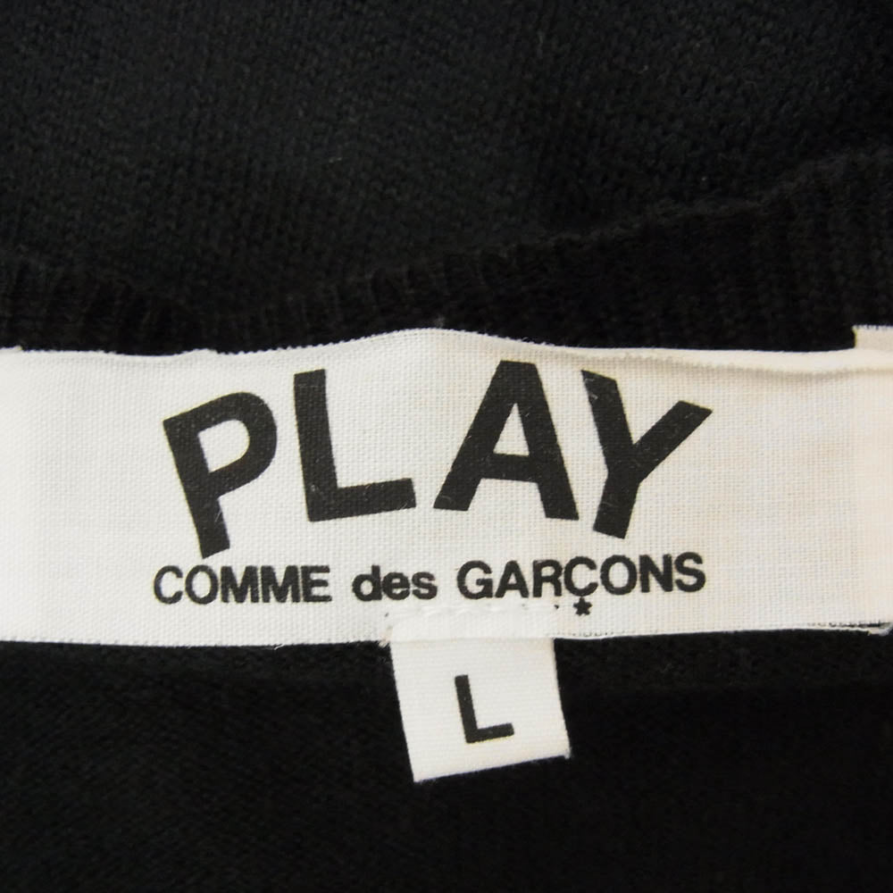 PLAY COMME des GARCONS プレイコムデギャルソン AZ-N053 カーディガン コットン ブラック系 L【中古】