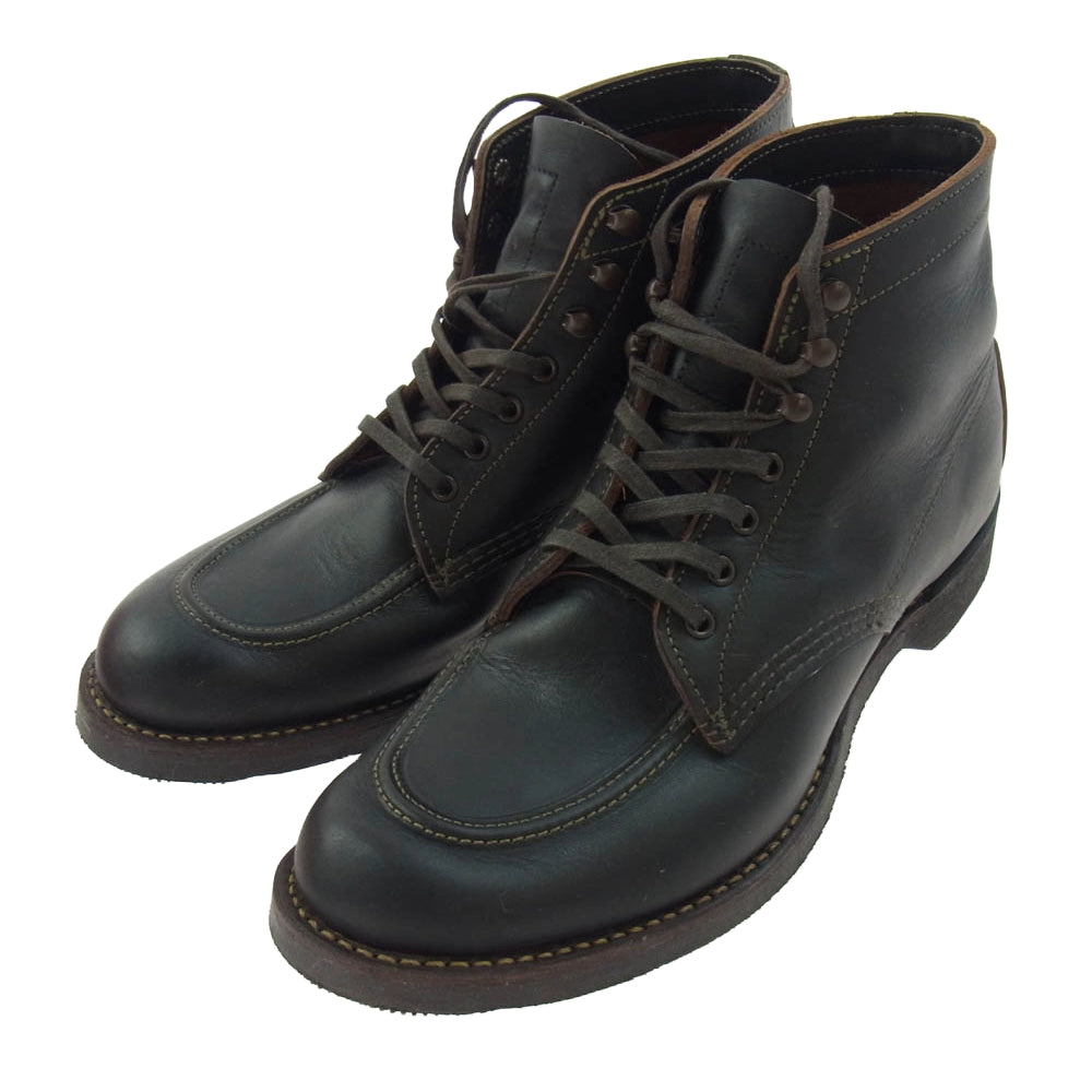 RED WING レッドウィング 8075 OLD OUTDOOR 1930s SPORT BOOT スポーツ ブーツ 茶芯 フラットボックス レースアップ ワークブーツ ブラック系 27.5cm【中古】