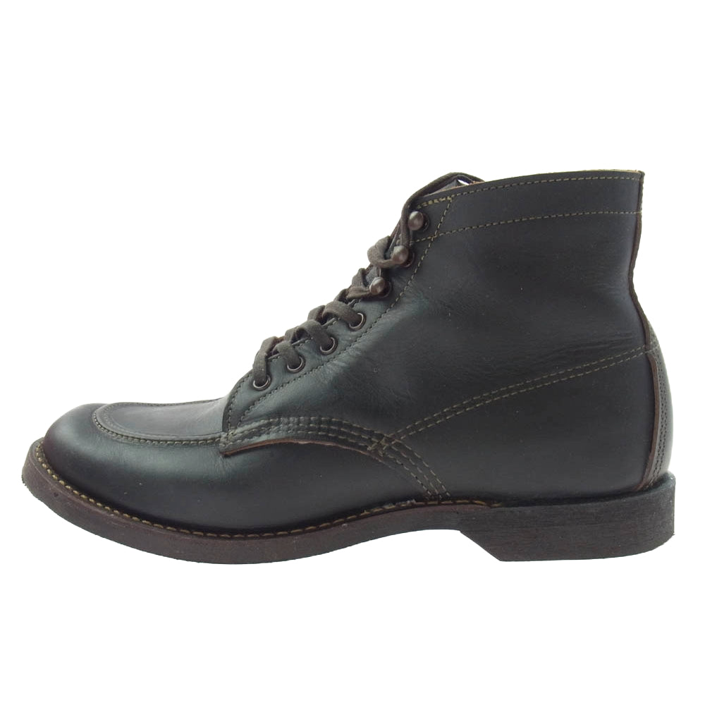 RED WING レッドウィング 8075 OLD OUTDOOR 1930s SPORT BOOT スポーツ ブーツ 茶芯 フラットボックス レースアップ ワークブーツ ブラック系 27.5cm【中古】