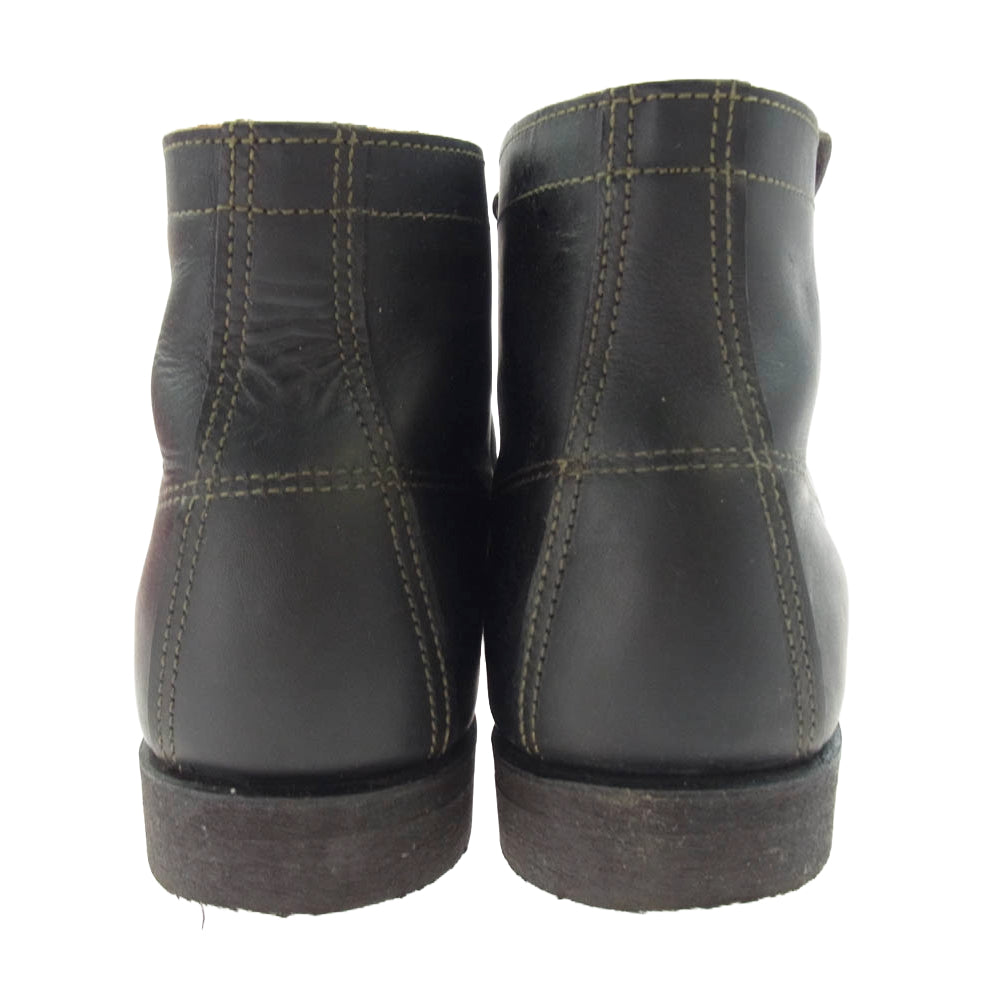 RED WING レッドウィング 8075 OLD OUTDOOR 1930s SPORT BOOT スポーツ ブーツ 茶芯 フラットボックス レースアップ ワークブーツ ブラック系 27.5cm【中古】