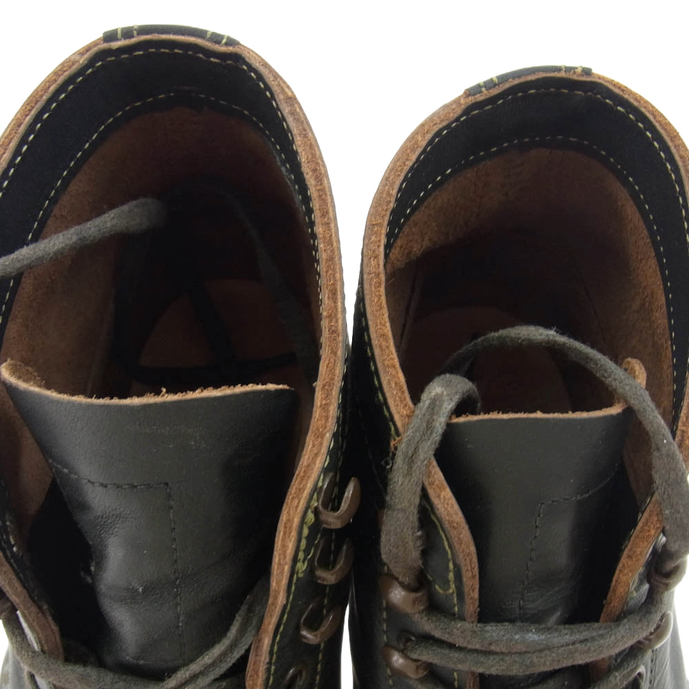 RED WING レッドウィング 8075 OLD OUTDOOR 1930s SPORT BOOT スポーツ ブーツ 茶芯 フラットボックス レースアップ ワークブーツ ブラック系 27.5cm【中古】