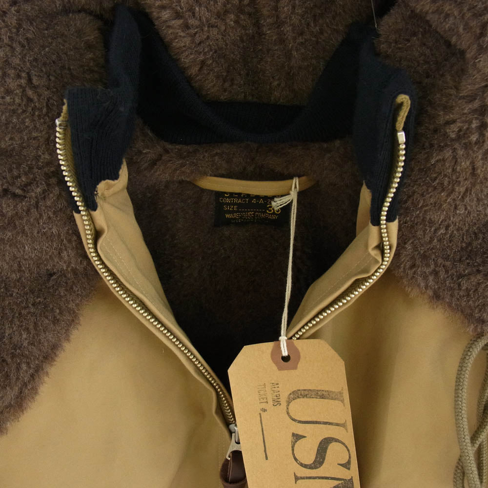 WAREHOUSE ウエアハウス 2207 U.S.NAVY SEABEES ARCTIC WORK JACKET ボア ワーク ジャケット ブラウン系 36【極上美品】【中古】