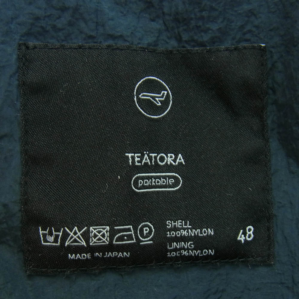 TEATORA テアトラ Souvenir Hunter P ロング スーベニアハンター パッカブル ナイロン フーデッド コート ブラック系 48【中古】