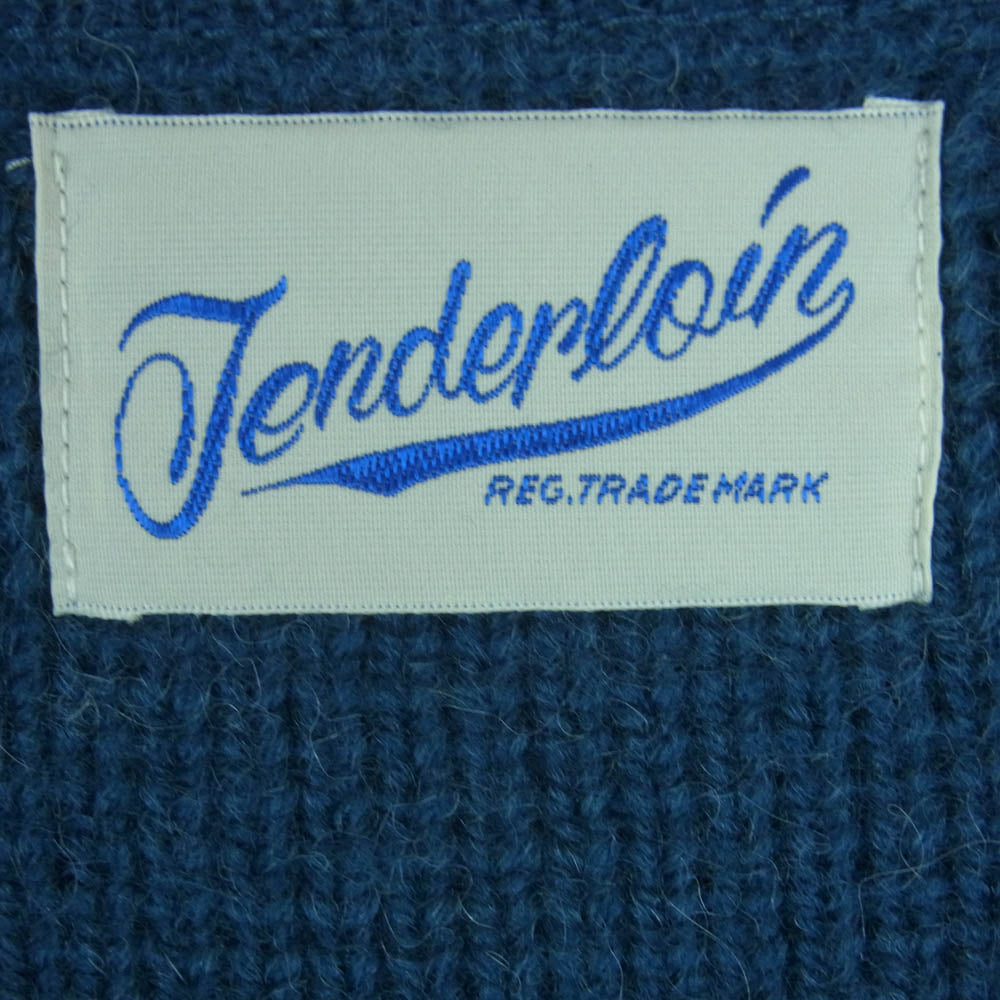TENDERLOIN テンダーロイン T-SWEATER V Vネック ウール ニット セーター 日本製 ブルー系 XL【中古】