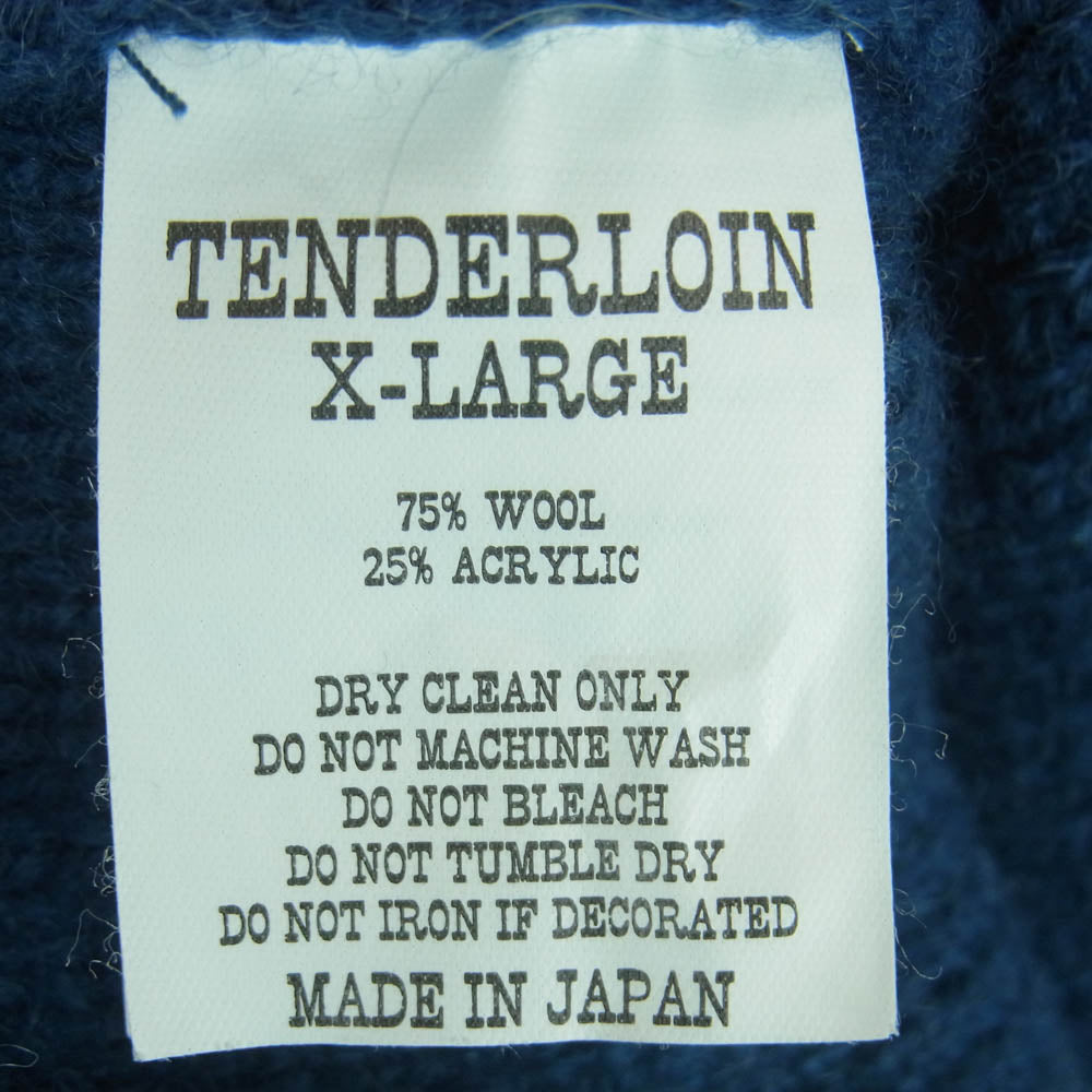 TENDERLOIN テンダーロイン T-SWEATER V Vネック ウール ニット セーター 日本製 ブルー系 XL【中古】