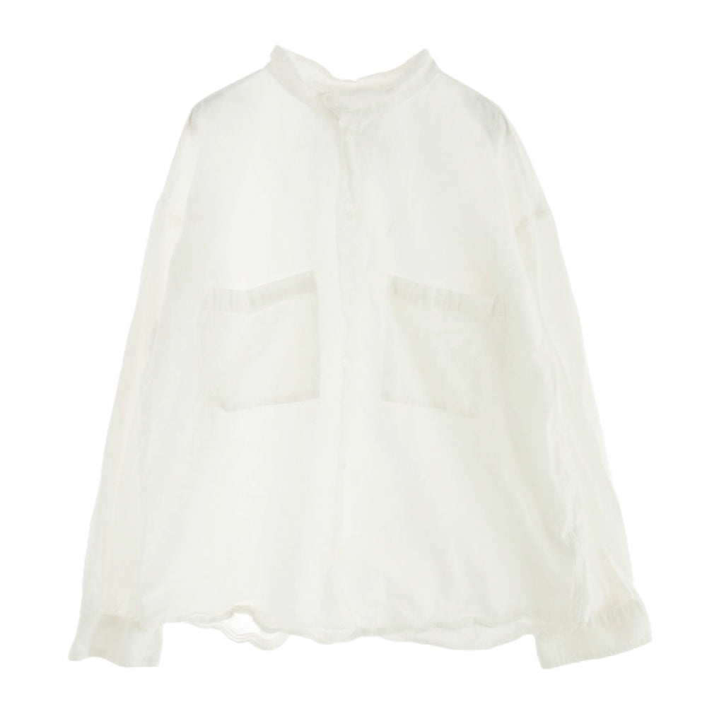 TENDERLOIN テンダーロイン T-STAND SHT CHAMBRAY L/S スタンダード シャンブレー シャツ スタンドカラー 長袖 ホワイト系 S【中古】