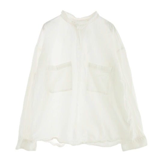 TENDERLOIN テンダーロイン T-STAND SHT CHAMBRAY L/S スタンダード シャンブレー シャツ スタンドカラー 長袖 ホワイト系 S【中古】