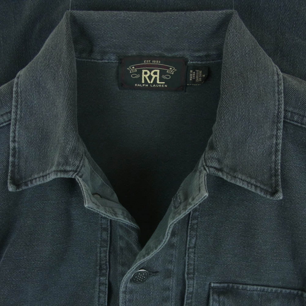RRL ダブルアールエル 18AW P-44 TYPE ヘリンボーン ツイル 長袖 シャツ デニム ジャケット グレー系 M【中古】