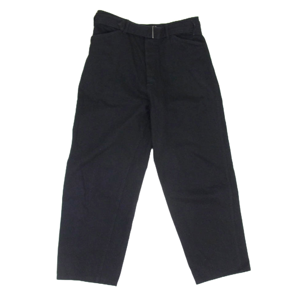 COMOLI コモリ 22AW W03-03001 ベルテッド ワイド ボタンフライ デニム パンツ ブラック系 1【中古】