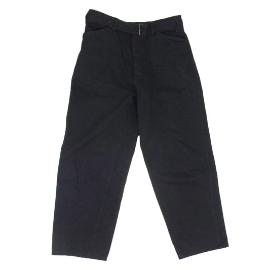 COMOLI コモリ 22AW W03-03001 ベルテッド ワイド ボタンフライ デニム パンツ ブラック系 1【中古】