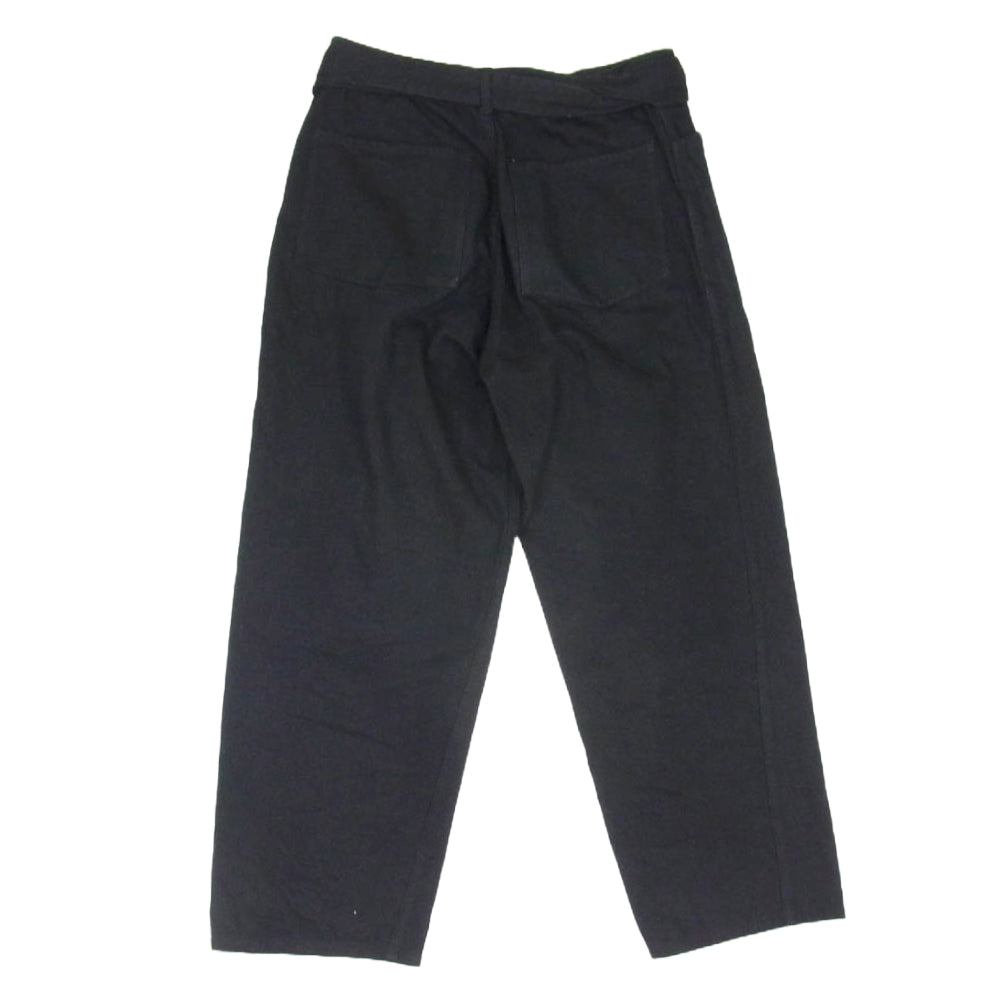 COMOLI コモリ 22AW W03-03001 ベルテッド ワイド ボタンフライ デニム パンツ ブラック系 1【中古】