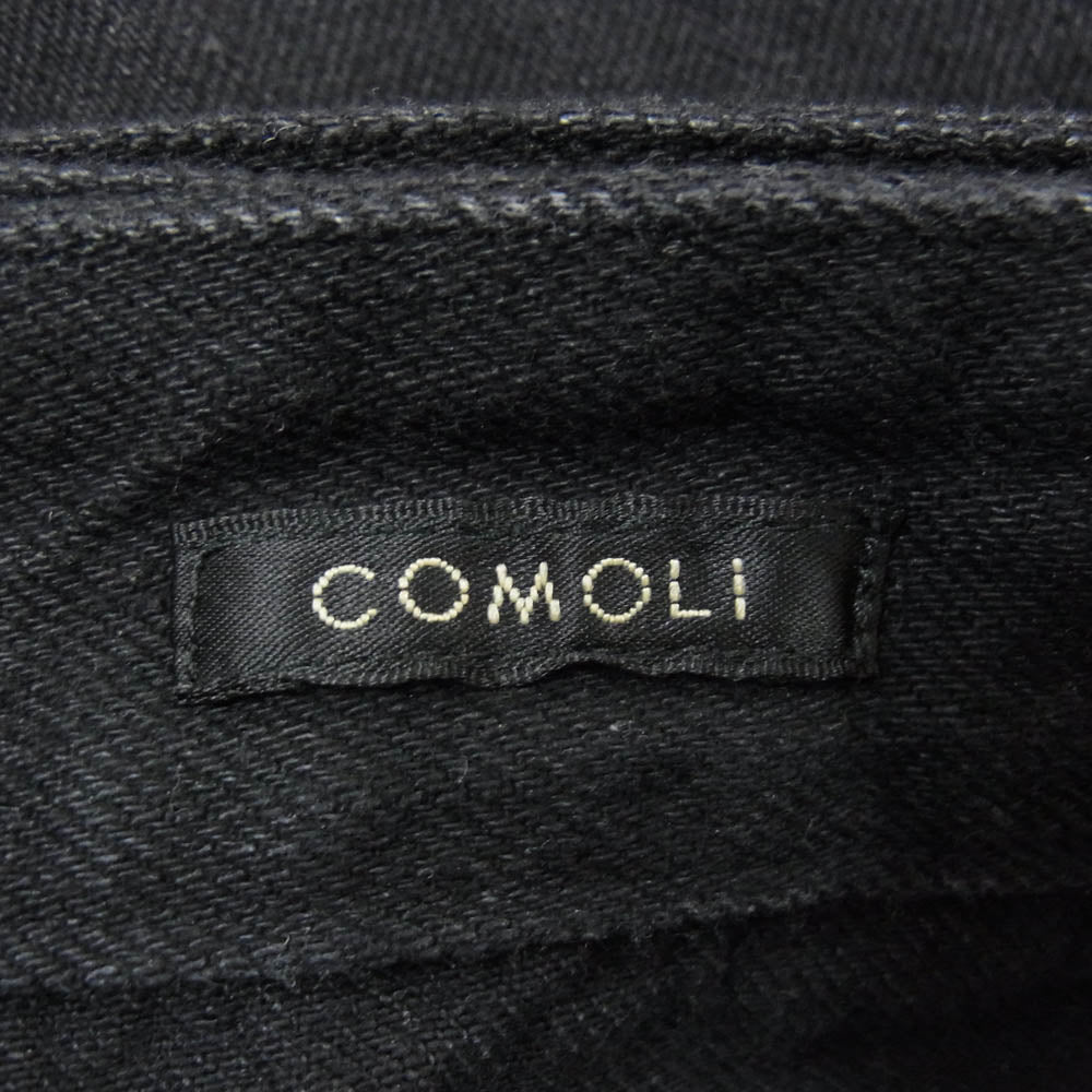 COMOLI コモリ 22AW W03-03001 ベルテッド ワイド ボタンフライ デニム パンツ ブラック系 1【中古】