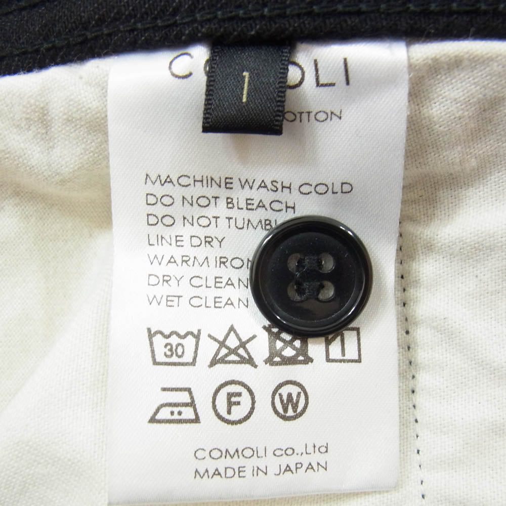 COMOLI コモリ 22AW W03-03001 ベルテッド ワイド ボタンフライ デニム パンツ ブラック系 1【中古】