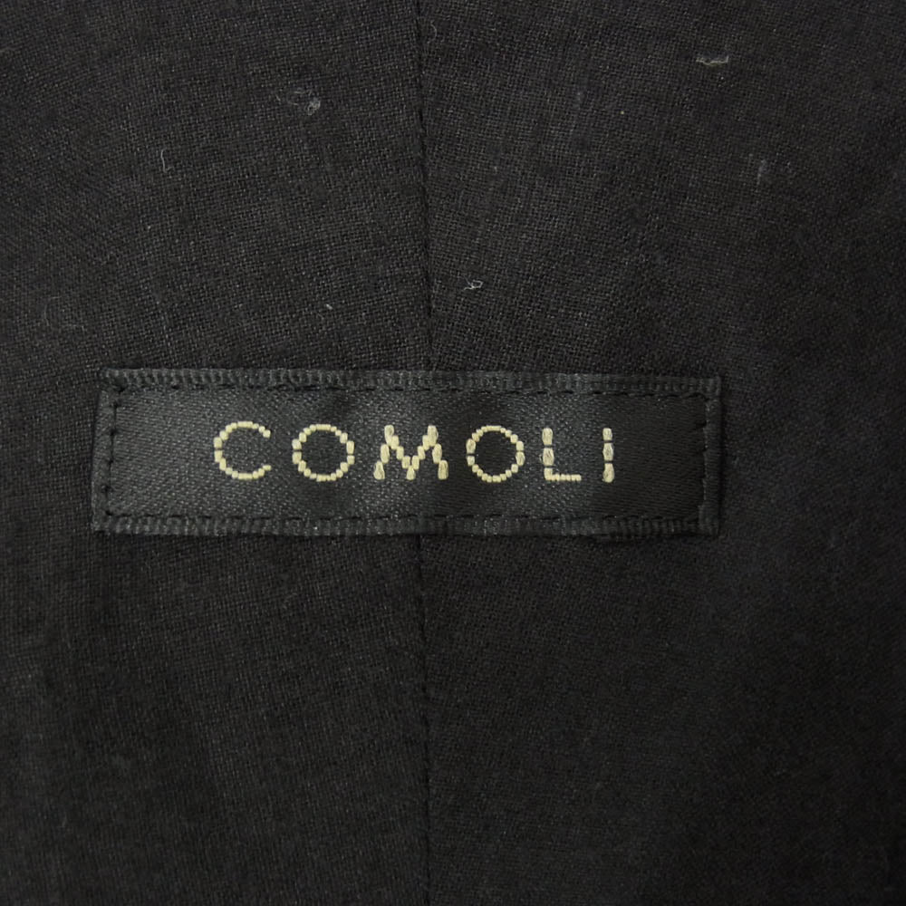 COMOLI コモリ 24SS Z01-02017 KHADI コットン オープンカラー 半袖 シャツ ブラック系 1【中古】