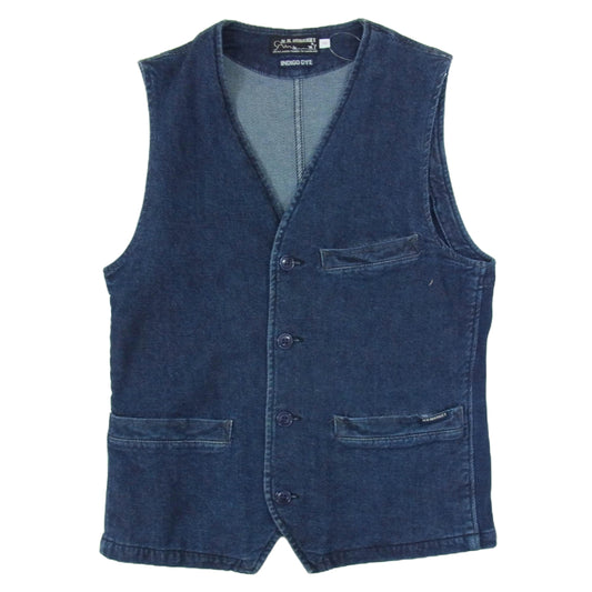 HOLLYWOOD RANCH MARKET ハリウッドランチマーケット INDIGO DYE インディゴ ワーク ベスト インディゴブルー系 M【中古】