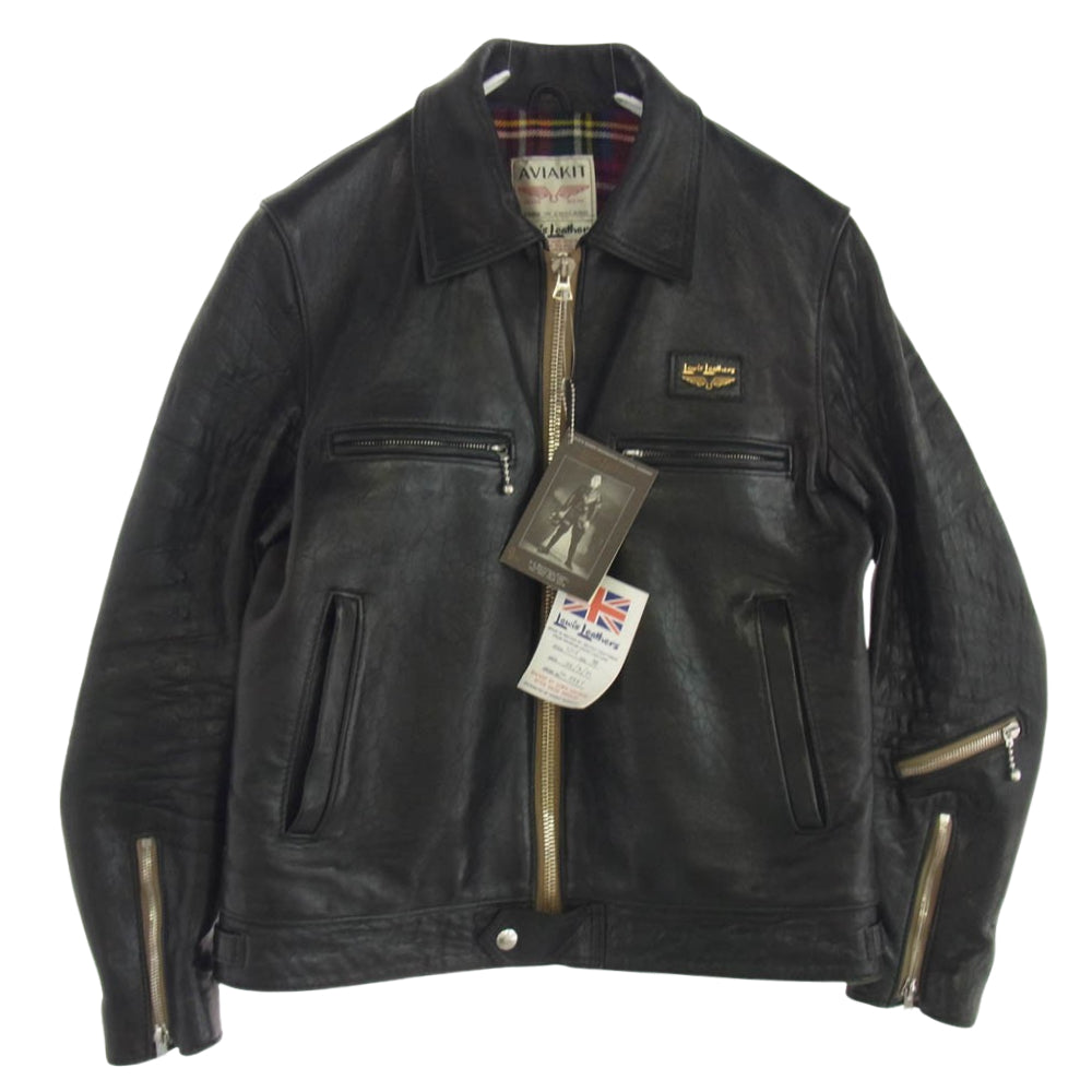 Lewis Leathers ルイスレザー 551TV DOMINATOR TIGHT FIT ドミネーター タイトフィット シープスキン レザー シングルライダース ジャケット ブラック系 38【中古】