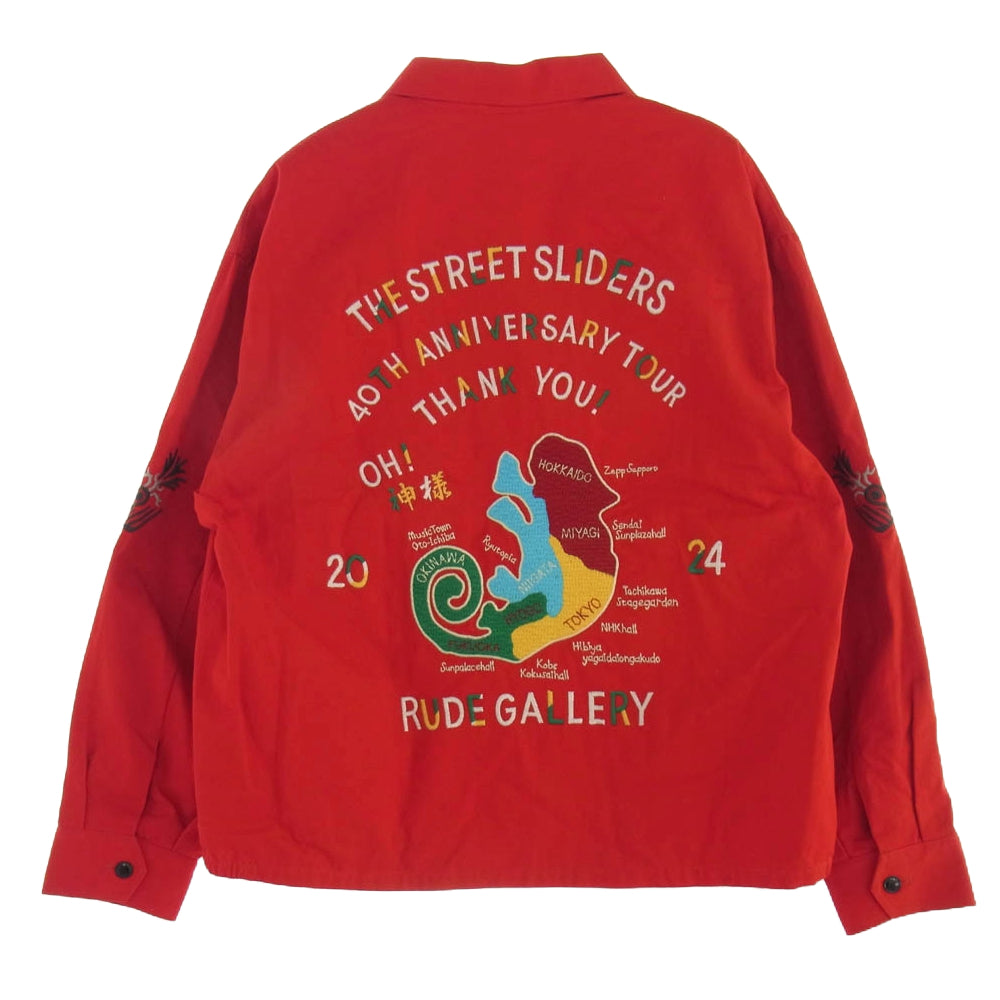 RUDE GALLERY ルードギャラリー カメレオン島 VIETNAM JACKET(BLK) ストリートスライダース ベトジャン レッド系 XL【中古】