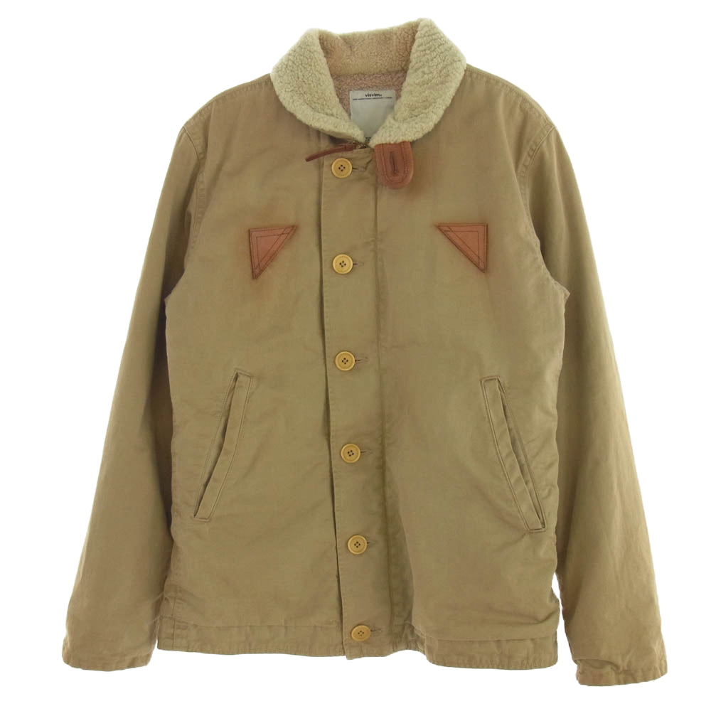 VISVIM ビズビム VS0001576 DECKHAND JKT WIND STOPPER デックハンド ウィンドストッパー 裏ボア ジップアップ N-1 デッキ ジャケット カーキ系 M【中古】