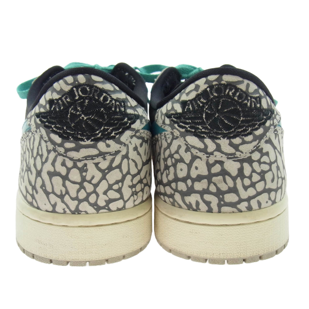 NIKE ナイキ CZ0790-001 AIR JORDAN1 RETRO LOW Black Cement AJ1 エアジョーダン 1 レトロ ロー ブラックセメント カスタム ローカット スニーカー ブラック系 ライトブルー系 27.5cm【中古】