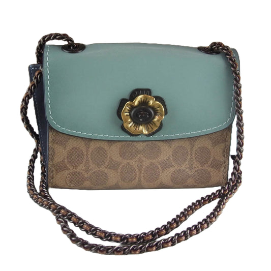 COACH コーチ 29417 Parker 18 in colorblock signature canvas パーカー 18 2WAY チェーン ショルダーバッグ ハンドバッグ グリーン系【中古】