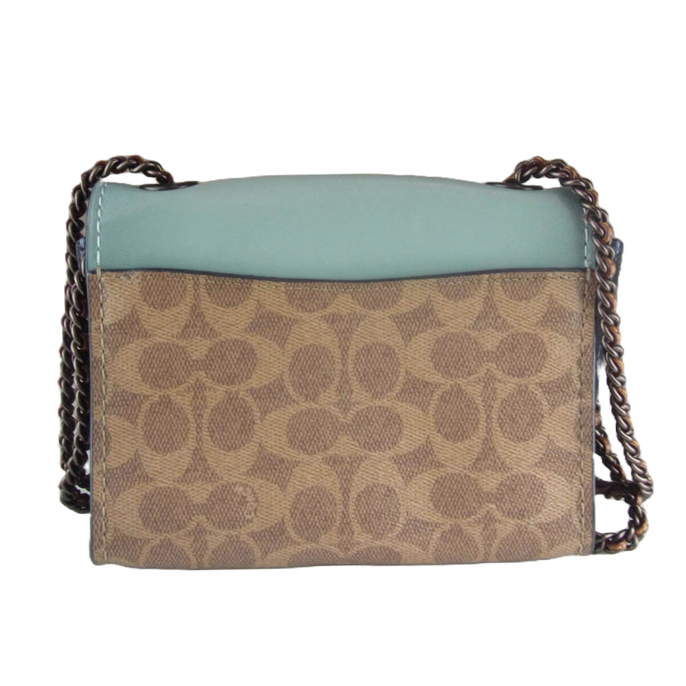 COACH コーチ 29417 Parker 18 in colorblock signature canvas パーカー 18 2WAY チェーン ショルダーバッグ ハンドバッグ グリーン系【中古】