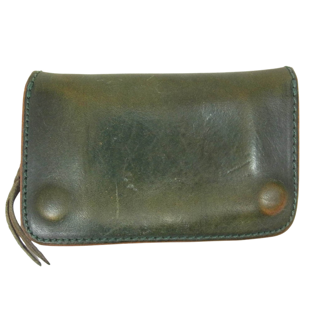LARRY SMITH ラリースミス TRUCKERS WALLET LIMITED WALLET レザー トラッカー リミテッド ウォレット グリーン系【中古】