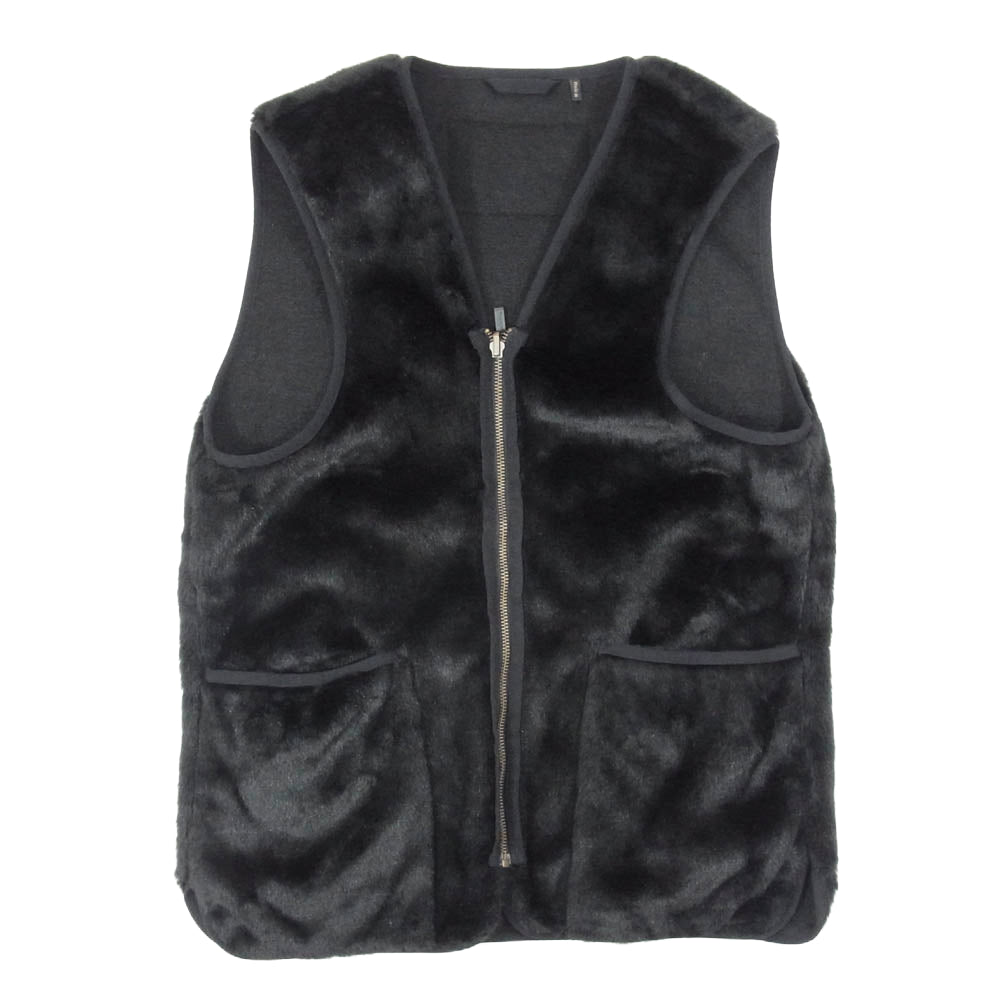 Barbour バブアー 1602078 リバーシブル フロントジップ ファーライナー ベスト ブラック系 36【中古】