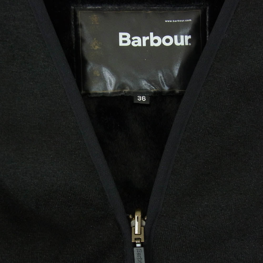 Barbour バブアー 1602078 リバーシブル フロントジップ ファーライナー ベスト ブラック系 36【中古】