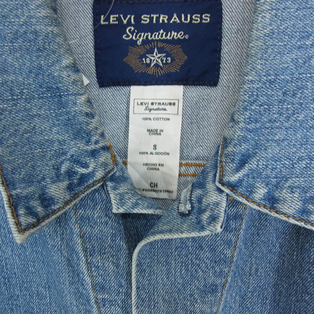 Levi's リーバイス LEVI STRAUSS SIGNATURE リーバイス シグネチャー デニムジャケット インディゴブルー系 S【中古】
