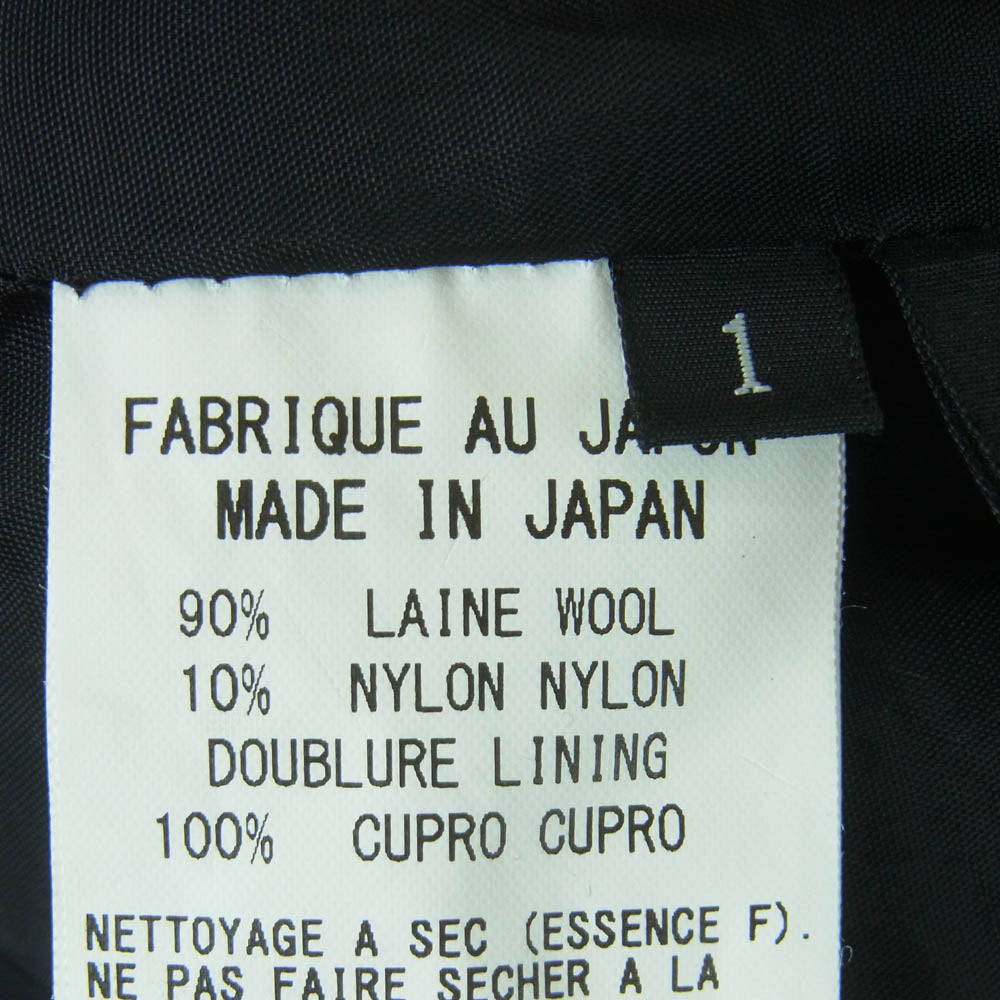 Y's Yohji Yamamoto ワイズ ヨウジヤマモト YV-P32-134 刺繍 デザイン ウール イージー パンツ サイドジップ ブラック系 1【中古】